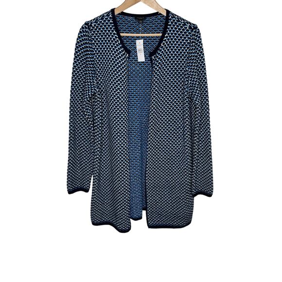 Ann Taylor Womens Open Front Cardigan Sweater Medium Blue Knit Long Sleeve - Picture 2 of 11
